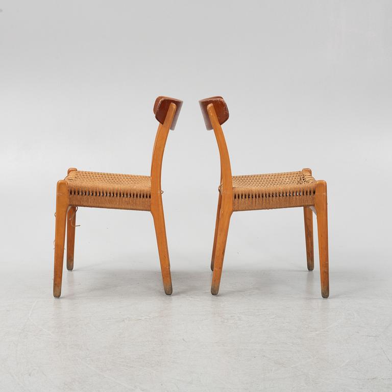 Hans J. Wegner, five 'Spisestolen/CH-23", Ljungströms Möbler, Mariestad, 1960's/70's.
