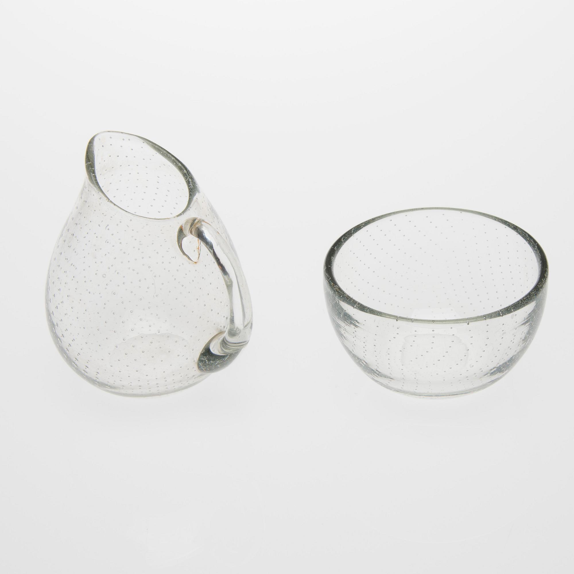GRÄDDSNÄCKA SAMT SOCKERSKÅL, glas, Gunnel Nyman, ej signerad. 1900-talets mitt.