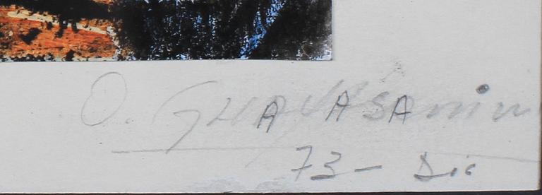 OSWALDO GUAYASAMIN, krita. Sign o dat 73.