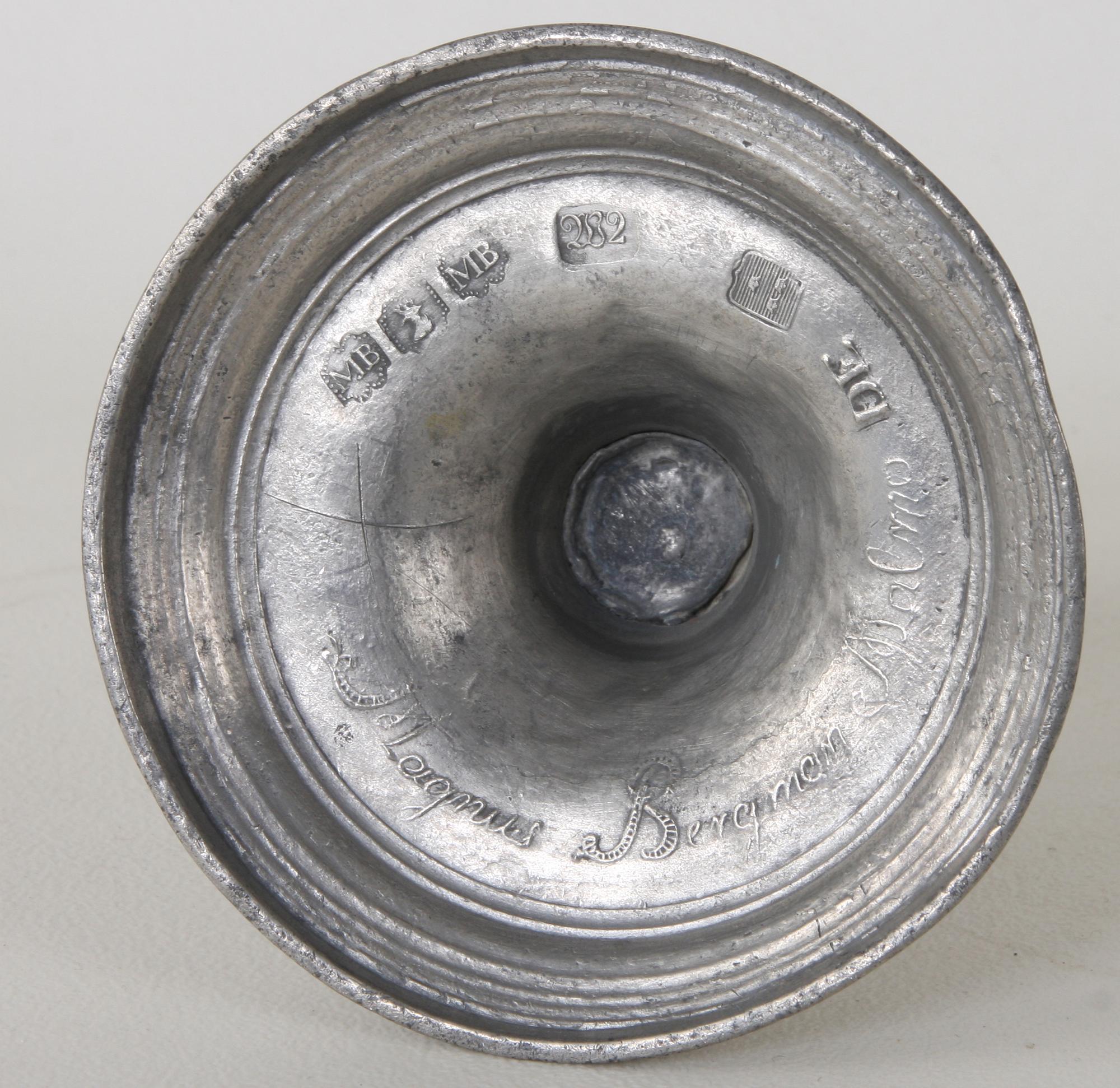 LJUSSTAKE, tenn, gustaviansk, Magnus Bergman, Malmö (1794-1809).