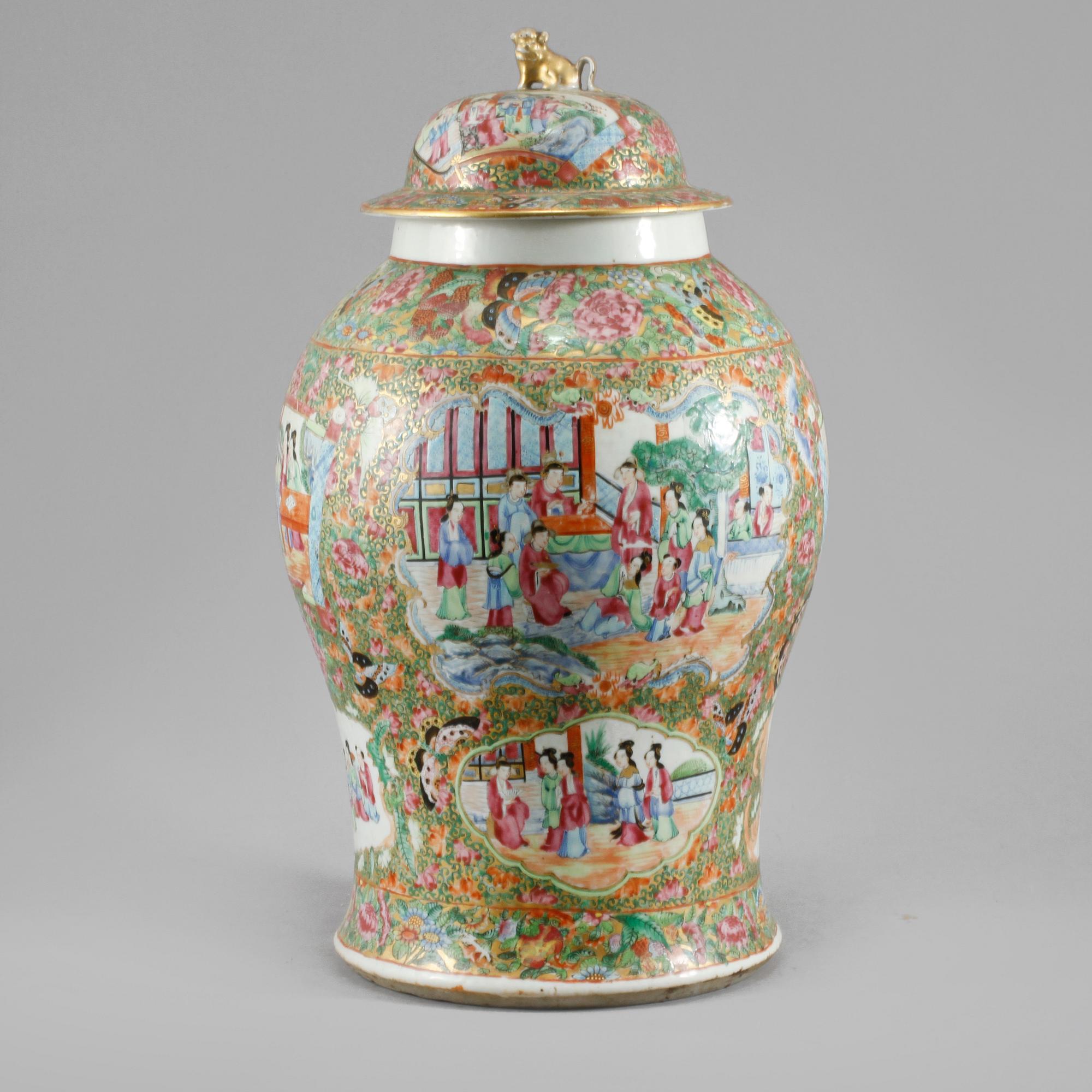 LOCKURNA, porslin, Kanton, Kina, 1800/1900-tal.