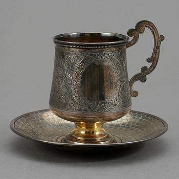 KOPP MED FAT, silver, Peter Pawlowitsch Miljukow, Moskva. Vikt ca 195 gram.