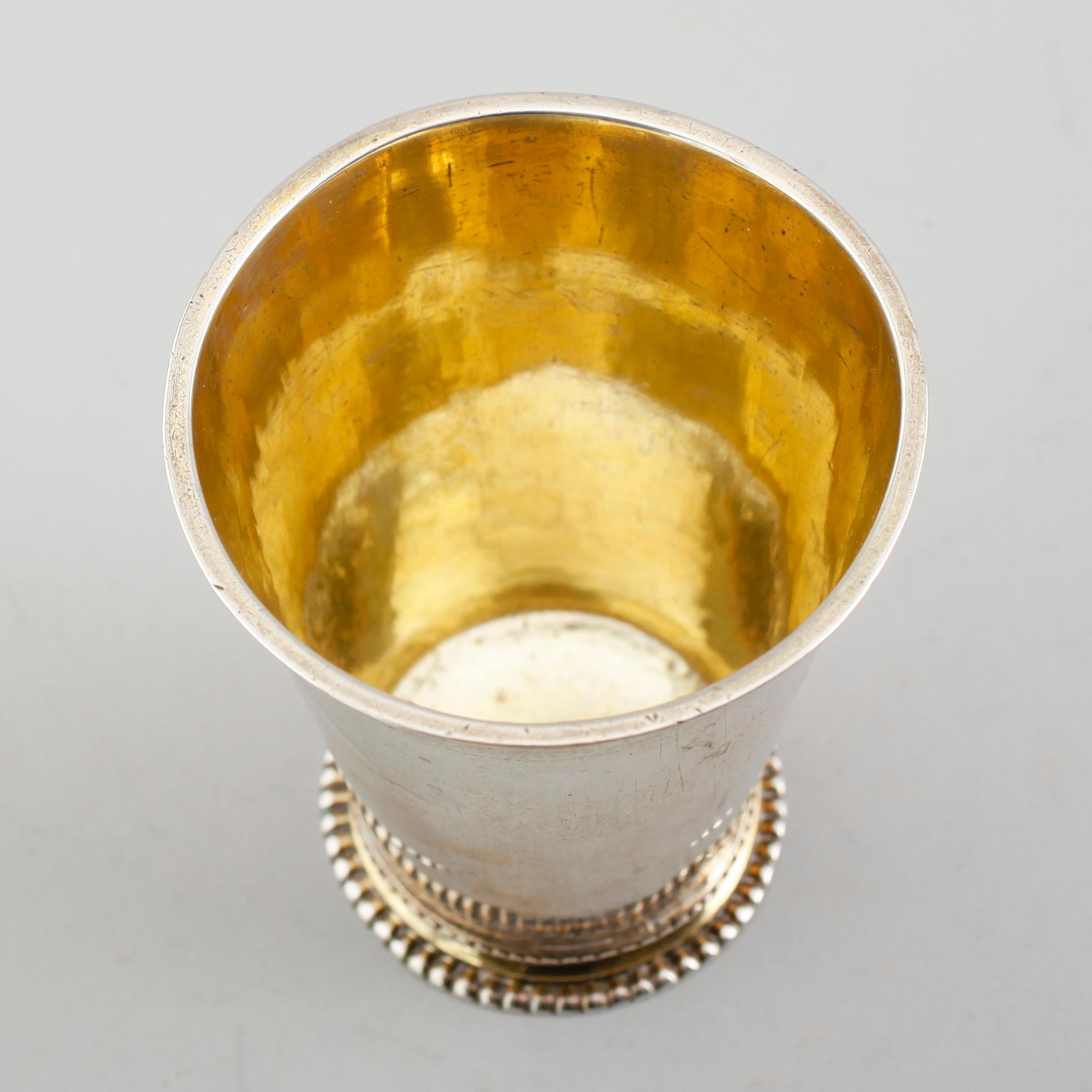 BÄGARE, silver, Rudolf Wittkopf, Stockholm 1714. Vikt ca 104 gram.