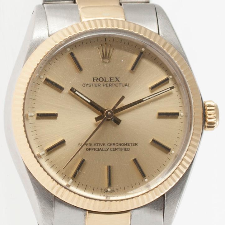 ARMBANDSUR, herr, Rolex Oyster chronometer, stål och guld 1900-talets slut.