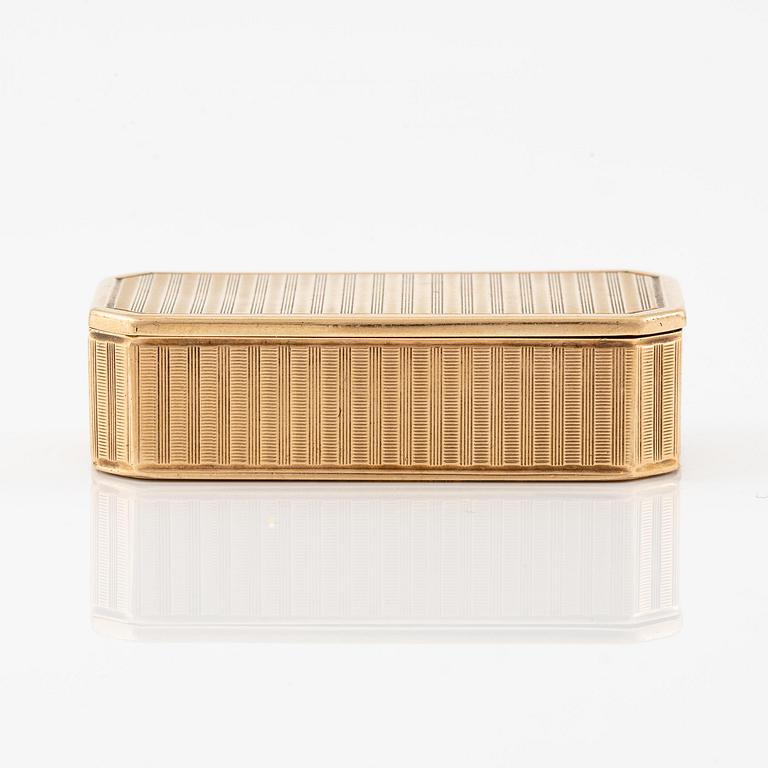 Box, 14K gold, possibly France.