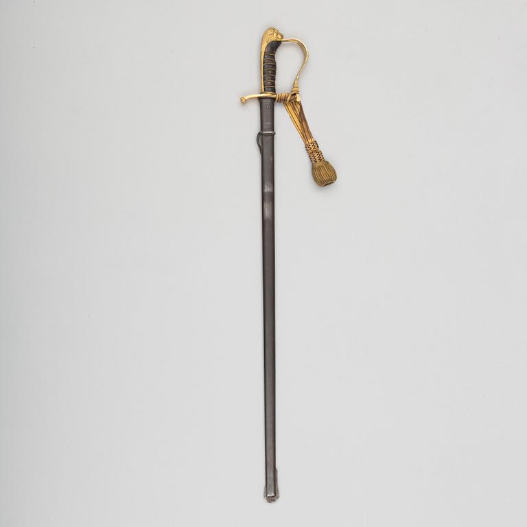 A Swedish infantry officer's sabre with scabbard.