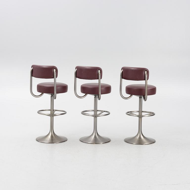 Johanson Design, three bar stools, Markaryd, late 20th Century.