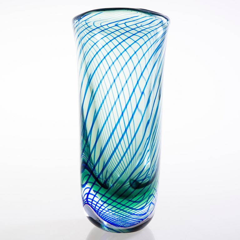 KARI ALAKOSKI, A glass vase signed Kari Alakoski Iittala 2000.