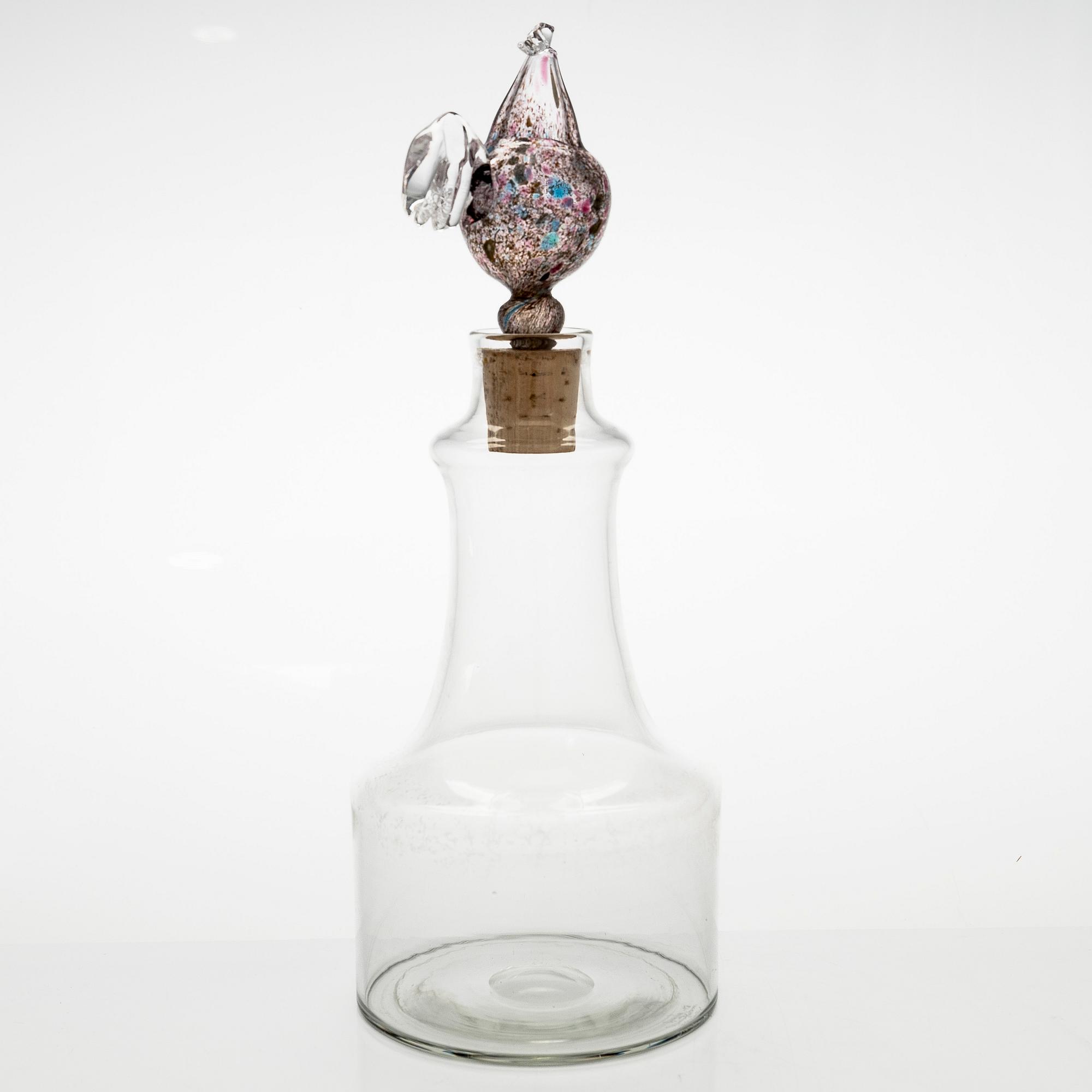 Kaj Franck, karahvi, malli 1502, "Kukkopullo" signeerattu K. Franck Nuutajärvi Notsjö -63.