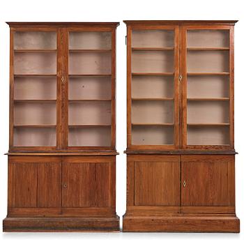 2. A pair of late Gustavian book cabinets, late 18th century.