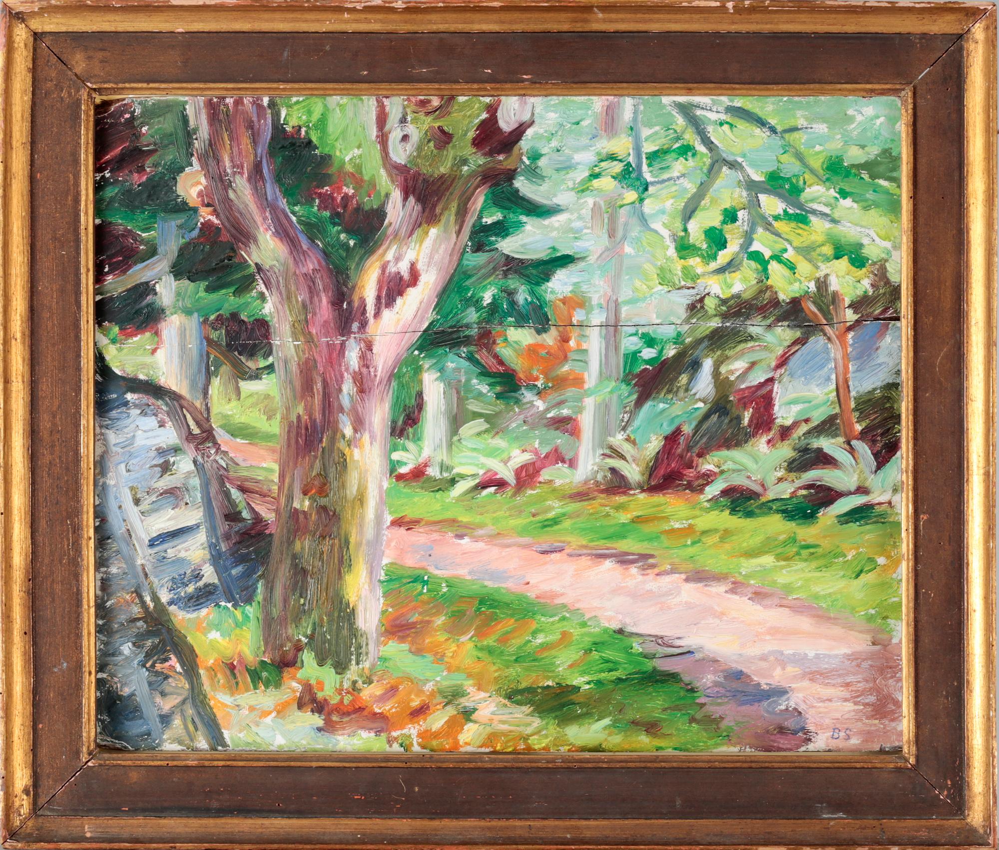 oil on panel, signed BS.