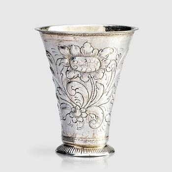 221. A Swedish parcel-gilt silver beaker, marks of Anders Hammarström, Eskilstuna 1768.