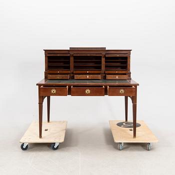 A Gustavian style mahogany desk around 1900.