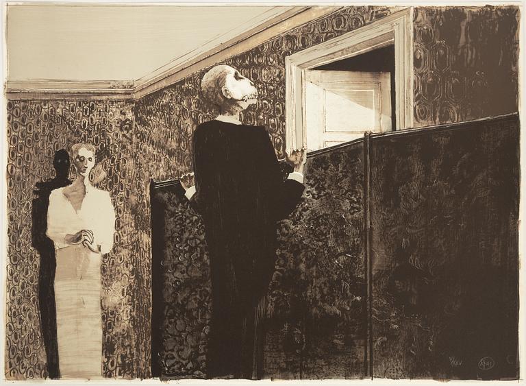 Roj Friberg, färglitografi, monogramsignerad, numrerad V/XXV och daterad -93.