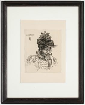 Carl Larsson · CARL LARSSON, etsning, daterad 1901 i plåten.