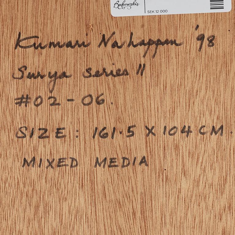 Kumari Nahappan, blandteknik, signerad och daterad 1998 a tergo.