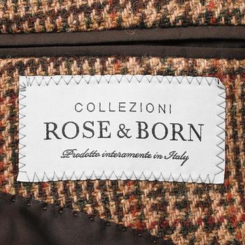 ROSE & BORN, a men's checkered jacket, size 48.