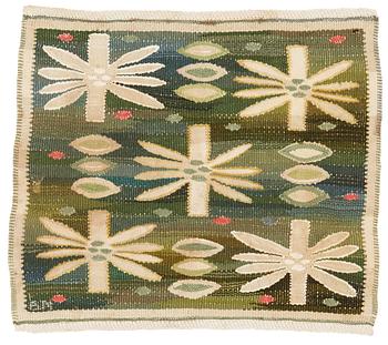 207. Barbro Nilsson, a textile, "Näckrosorna", tapestry weave, ca 41-42 x 45-47,5 cm, signed BN.