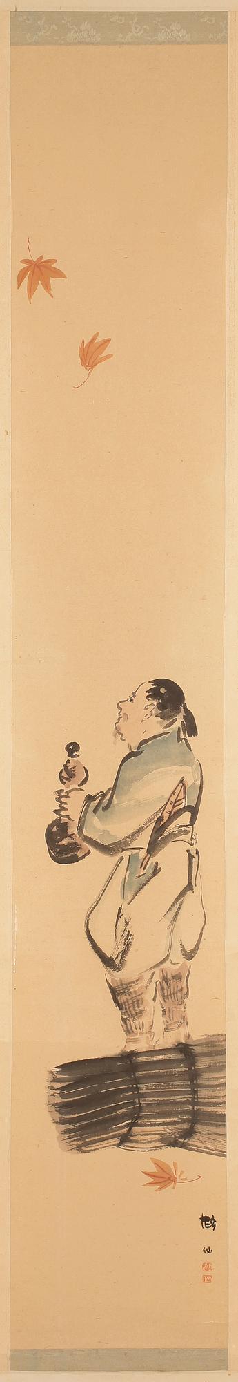 OKÄNDA KONSTNÄRER, rullmålningar 5 st. Japan, 1900-tal.