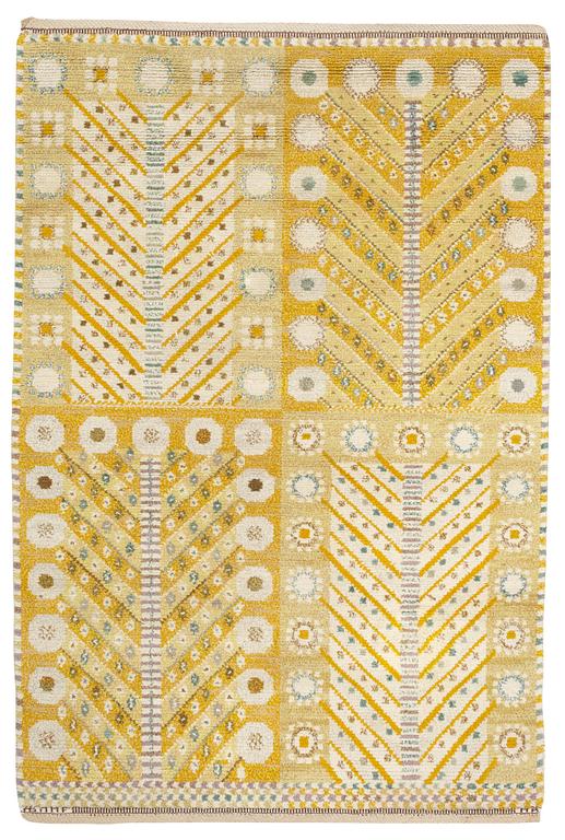 Marianne Richter, matta "Gula trädet", flossa, 195 x 130,5 cm, signerad AB MMF MR.