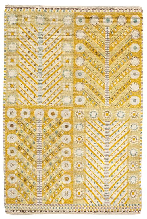 Marianne Richter, a carpet, 'Gula trädet", knotted pile, 195 x 130,5 cm, signed AB MMF MR.