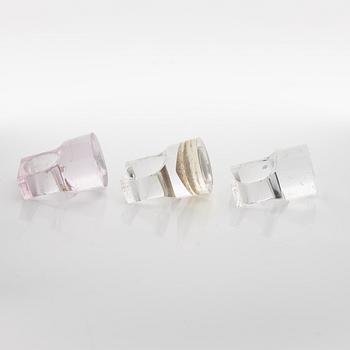 Siv Lagerström, three acrylic plastic rings, 1970s.