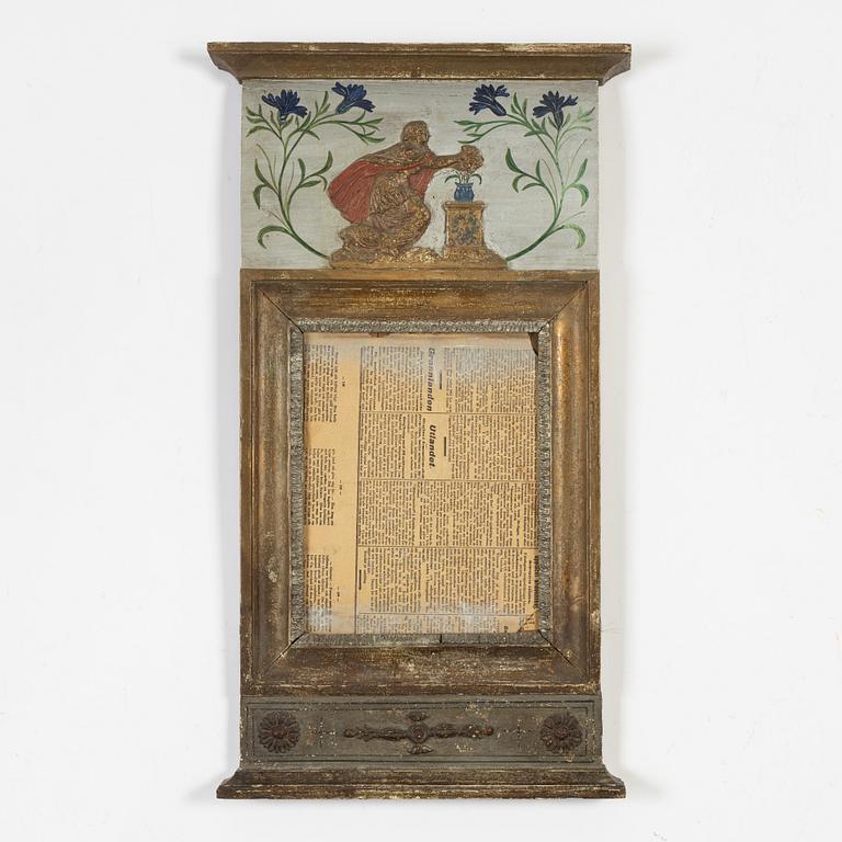 A bronzed and painted frame, 19th Century.