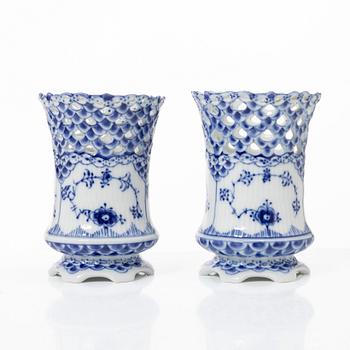 Royal Copenhagen, seven piece 'Blue Fluted Full Lace', Denmark.