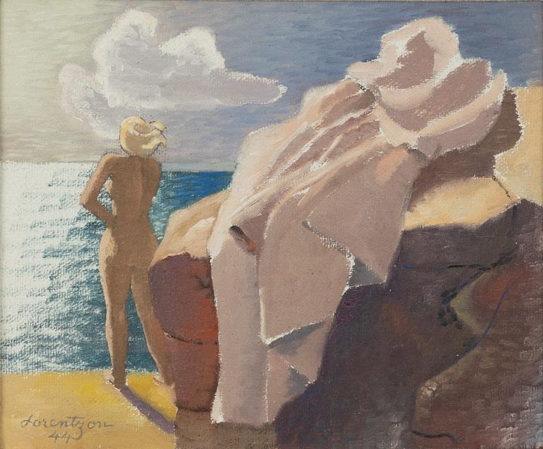 Waldemar Lorentzon, På stranden.