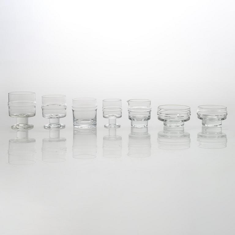 Timo Sarpaneva, set of 54 'Ripple' 2054 glasses for Iittala.