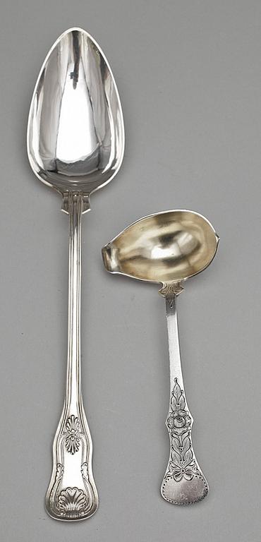 PARTI SILVER, 27 delar, olika mästare och år bla 1879. Totalvikt ca 500 gr.