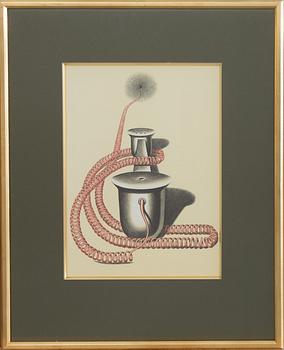 Konrad Klapheck · KONRAD KLAPHECK, färglitografi, utförd 1981.