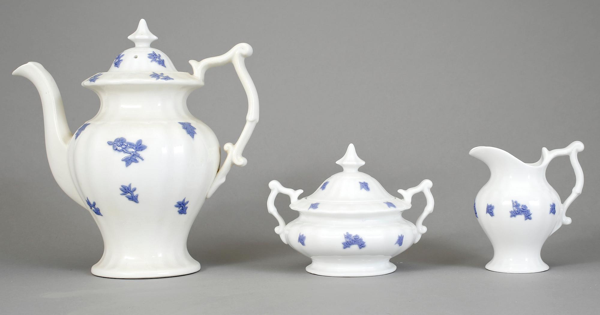 TESERVIS, 15 delar, porslin, "Blå blom" Old Gustavsberg, 1800-tals slut.
