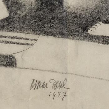 OSKAR DAHL, drawing, signed and dated 1937.