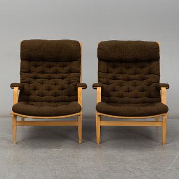 A pair of 'Ingrid' easy chairs by Bruno Mathsson, Dux. Second half of the 20th century.