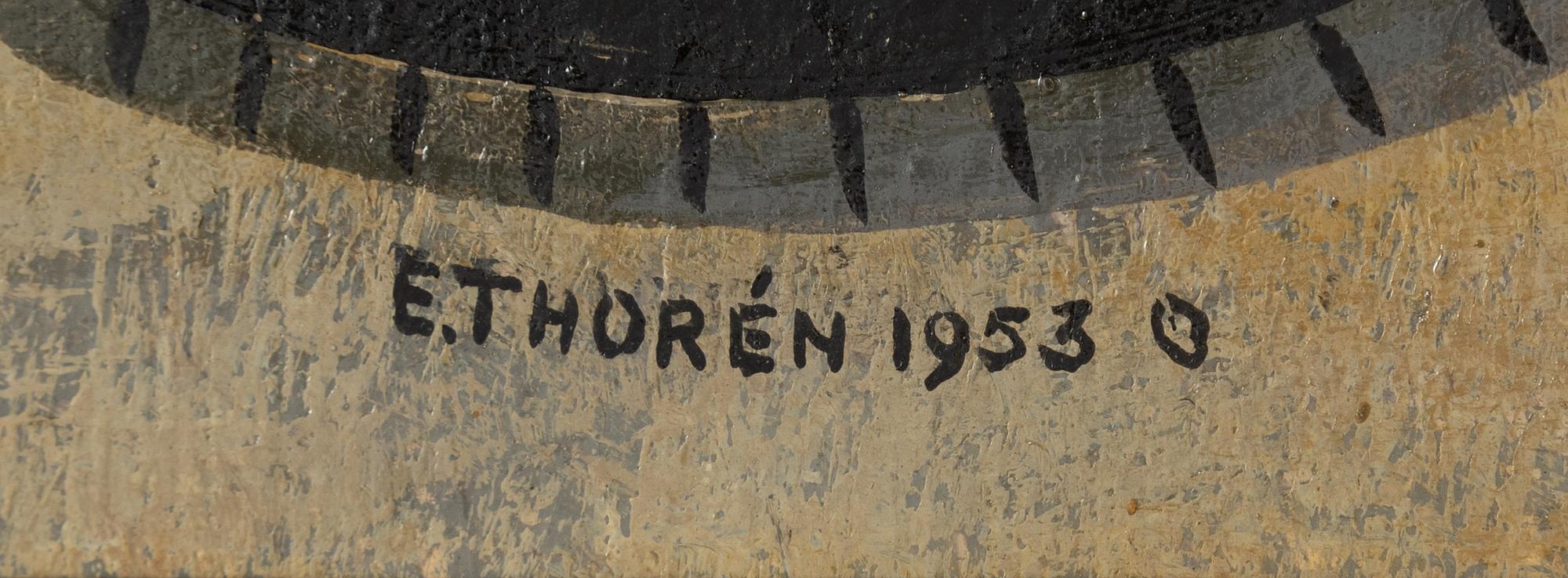 Esaias Thorén, olja på pannå, signerad och daterad 1933.