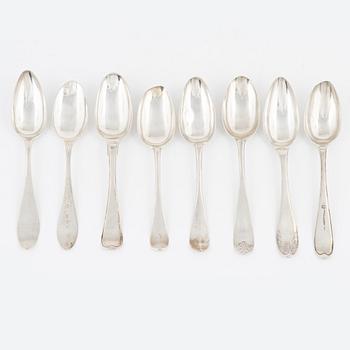 A set of  Silver Spoons, including Andreas Isberg, Skänninge 1814 (8 pieces).