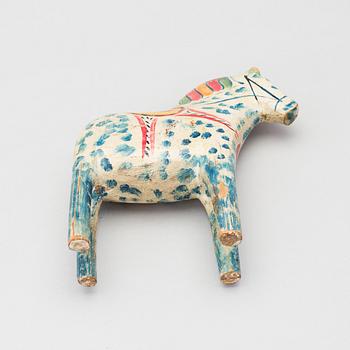 A painted folk art dala horse first half of the 20th century.