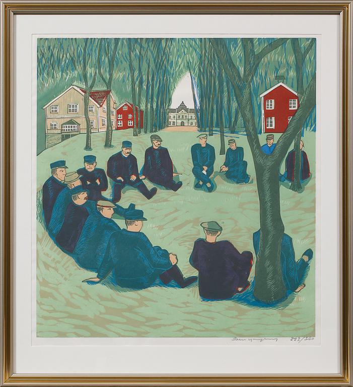 SVEN LJUNGBERG, 2 st, färgträsnitt, signerade och numrerade 223/360.