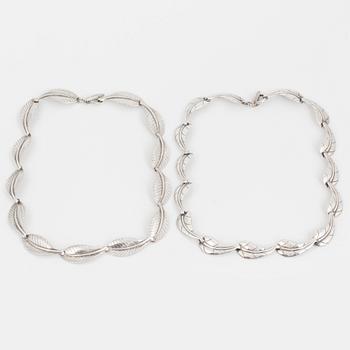 HERMANN SIERSBOL, two 20th century silver necklaces, Denmark.