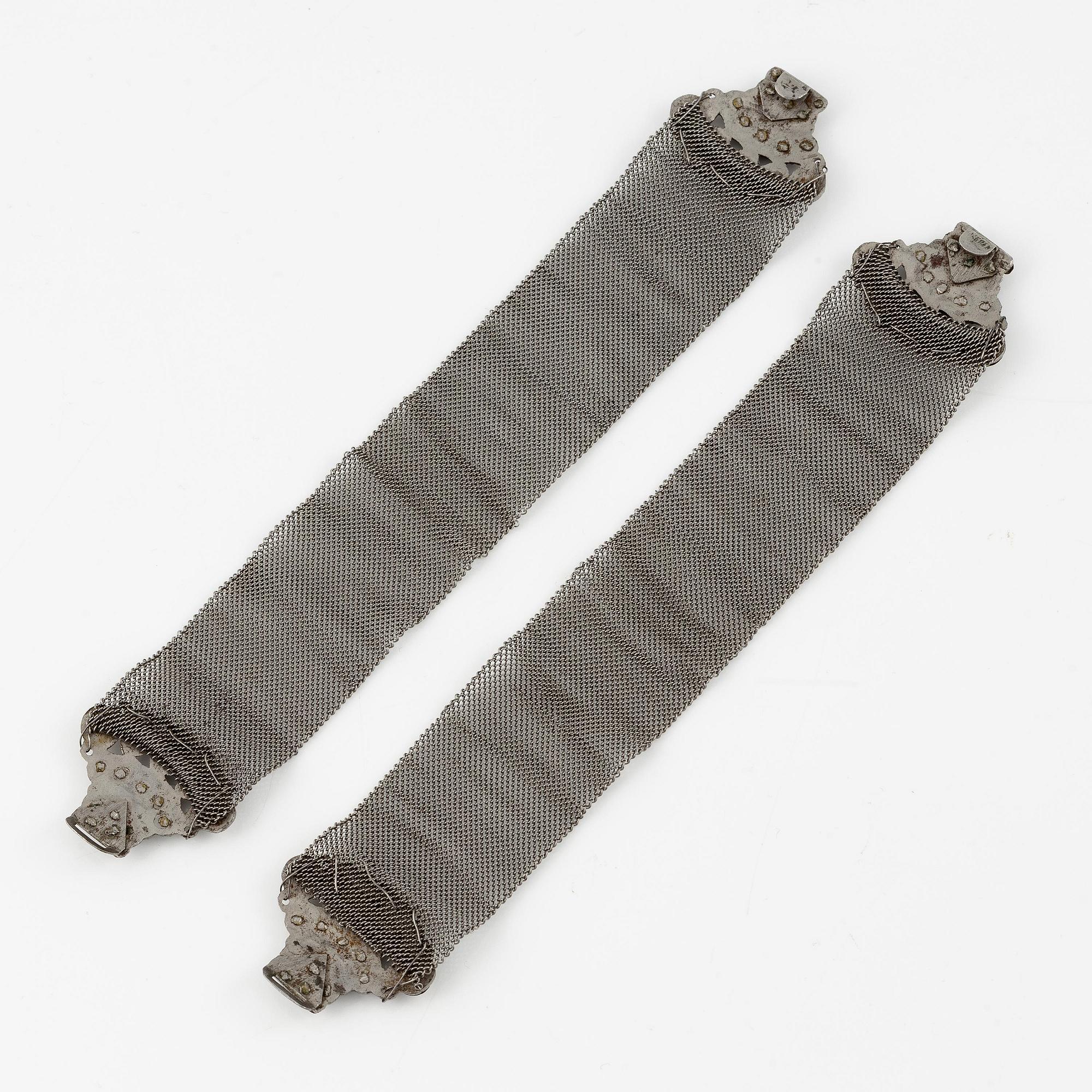 Bracelets, a pair, with steel work, first half of the 19th century.