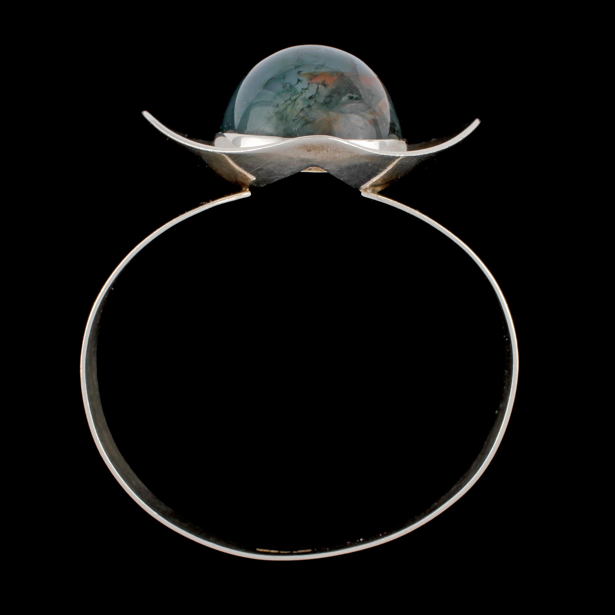 ARMBAND, silver med cabochonslipad sten, Kaplans, Stockholm, 1964-tal. Vikt 52 g.