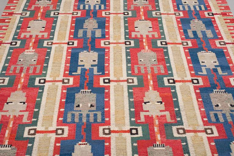 RUG. Flat weave. 239 x 160 cm. Sweden around mid 20th century.