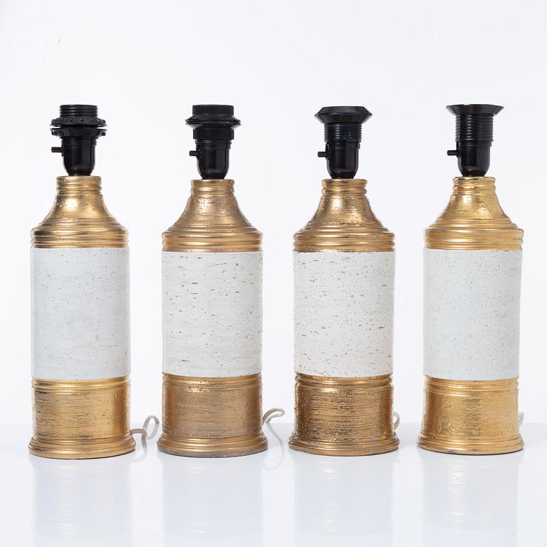 Bordslampor, 4 st, Bitossi för Bergboms, 1900-talets andra hälft.