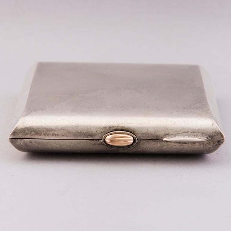 CIGARETTE CASE, silver, Auran kultaseppä, Turku 1951 and CUFFLINKS, silver, Japan late 19th century.
