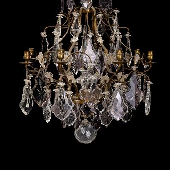 A Rococo-style eight-light chandelier, early 20th century.