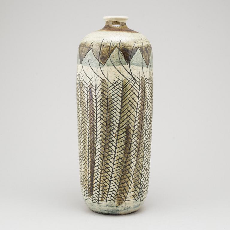 A mid 20th century stoneware vase by Anders Bruno liljefors, signed, Gustavsberg.