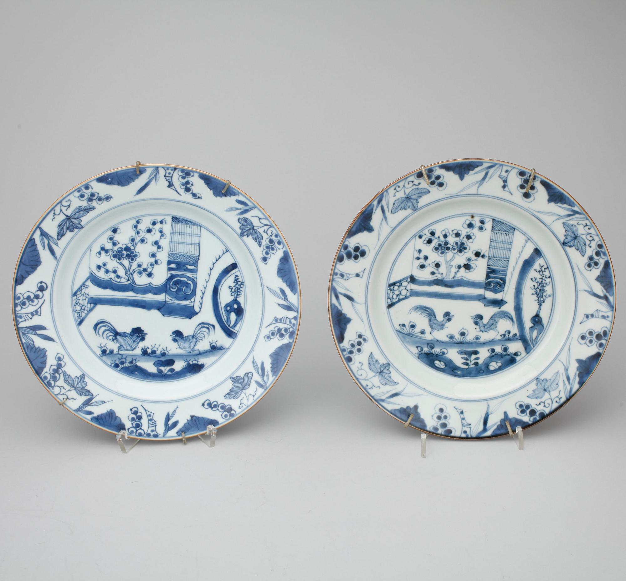 FAT, 9 st, porslin, Kina, Kangxi (1662-1722).
