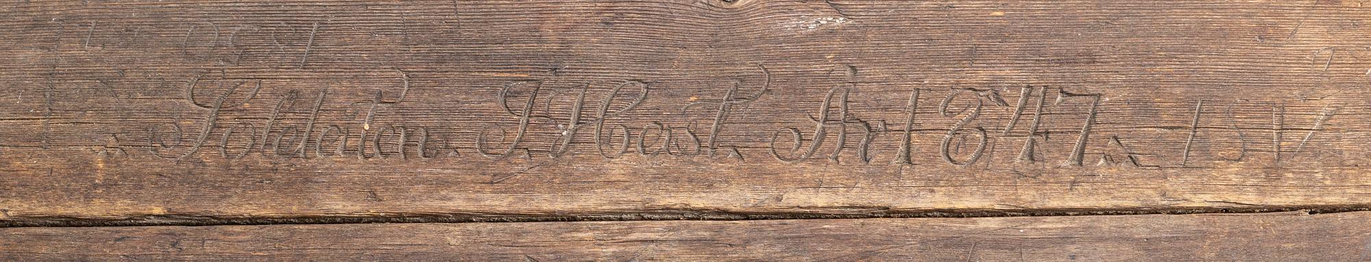 A pine table, 19th Century.