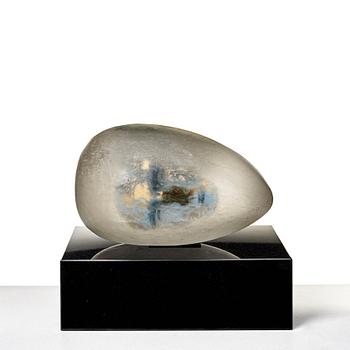 Bertil Vallien, a unique sand cast glass sculpture, "Resting head", Kosta Boda, Sweden.